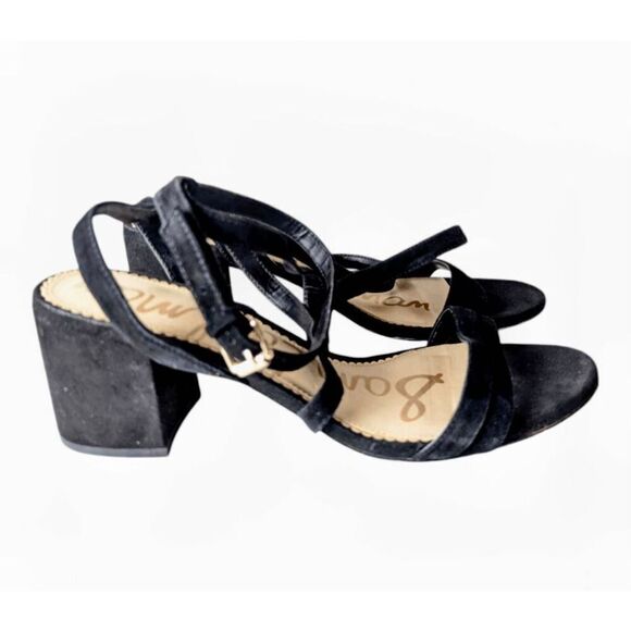 SAM EDELMAN Samy Black Suede Strappy Sandals Size 11M - Picture 2 of 7